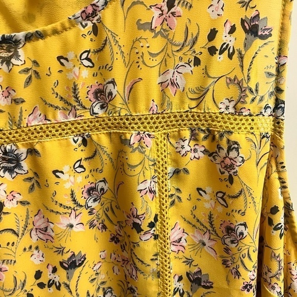 Skies are Blue 1X Dress Yellow Floral Sleeveless Lined Light - Picture 2 of 10